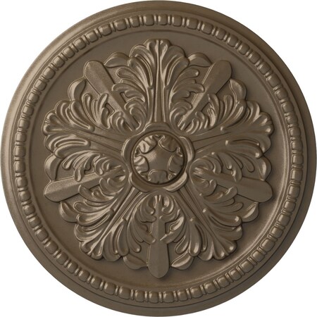 Ekena Millwork Swindon Ceiling Medallion (Fits Canopies up to 2 7/8"), Hnd-Painted Warm Silver, 16 7/8"OD x 1 1/2"P CM16SWWSS